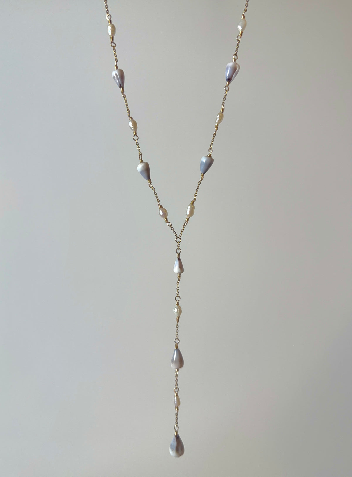 dwarf cone shell lariat necklace